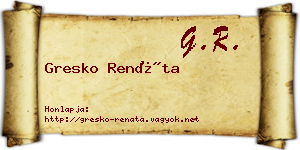 Gresko Renáta névjegykártya